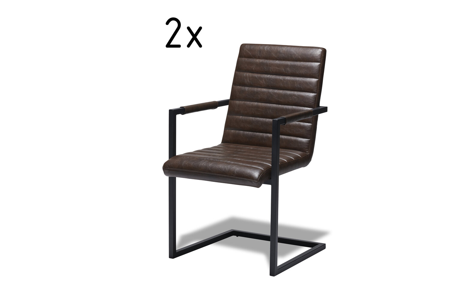 2-jų kėdžių komplektas FurnHouse Fanny, tamsiai rudas цена и информация | Virtuvės ir valgomojo kėdės | pigu.lt