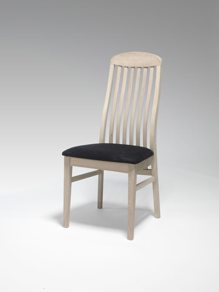 2-jų kėdžių komplektas FurnHouse Heidi, ąžuolo/juodos spalvos kaina ir informacija | Virtuvės ir valgomojo kėdės | pigu.lt