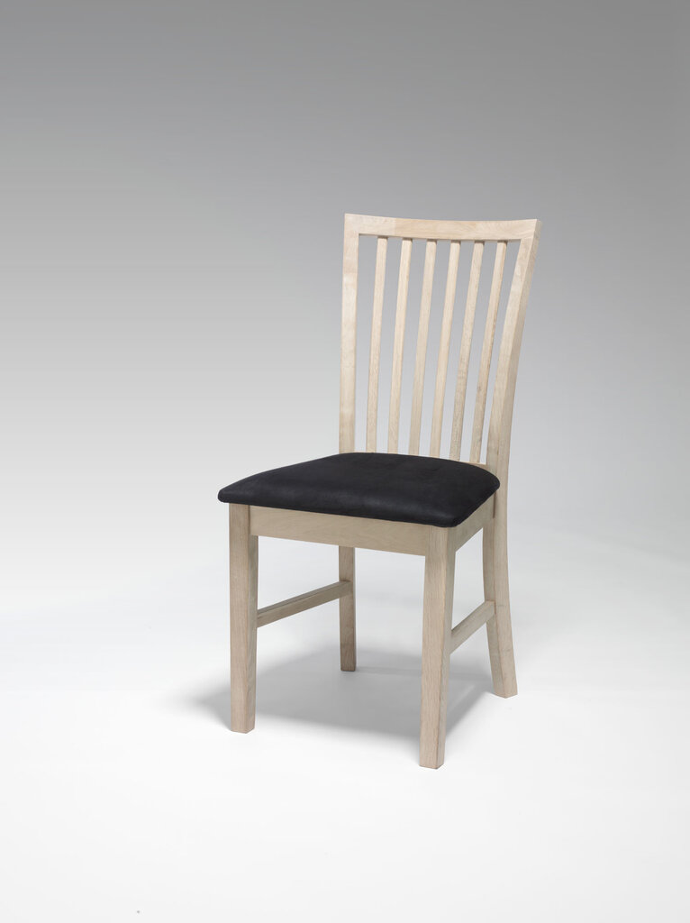 2-jų kėdžių komplektas FurnHouse Mette, ąžuolo/juodos spalvos kaina ir informacija | Virtuvės ir valgomojo kėdės | pigu.lt