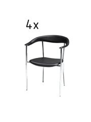 4-ių kėdžių komplektas FurnHouse Katja, juodas цена и информация | Стулья для кухни и столовой | pigu.lt