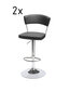2-jų baro kėdžių komplektas FurnHouse Preben, juodas kaina ir informacija | Virtuvės ir valgomojo kėdės | pigu.lt