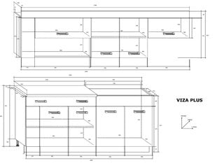 Комплект кухонных шкафчиков Viza Plus, коричневый/белый цена и информация | Кухонные гарнитуры | pigu.lt