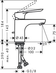 Hansgrohe Logis E 70 смеситель для умывальника с нижним клапаном 71160000 цена и информация | Hansgrohe Сантехника, ремонт, вентиляция | pigu.lt