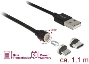 Delock 85723, Micro USB/USB-C, 1.1 m kaina ir informacija | Kabeliai ir laidai | pigu.lt