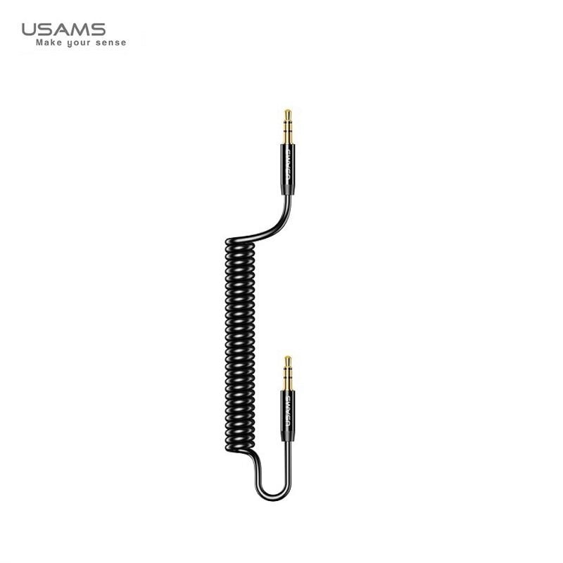 USAMS 3.5mm audio 1.2m laidas, Juodas kaina ir informacija | Kabeliai ir laidai | pigu.lt