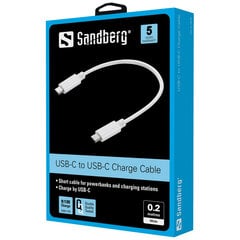 Sandberg 136-30 USB-C to USB-C Charge cable 0.2m kaina ir informacija | Kabeliai ir laidai | pigu.lt