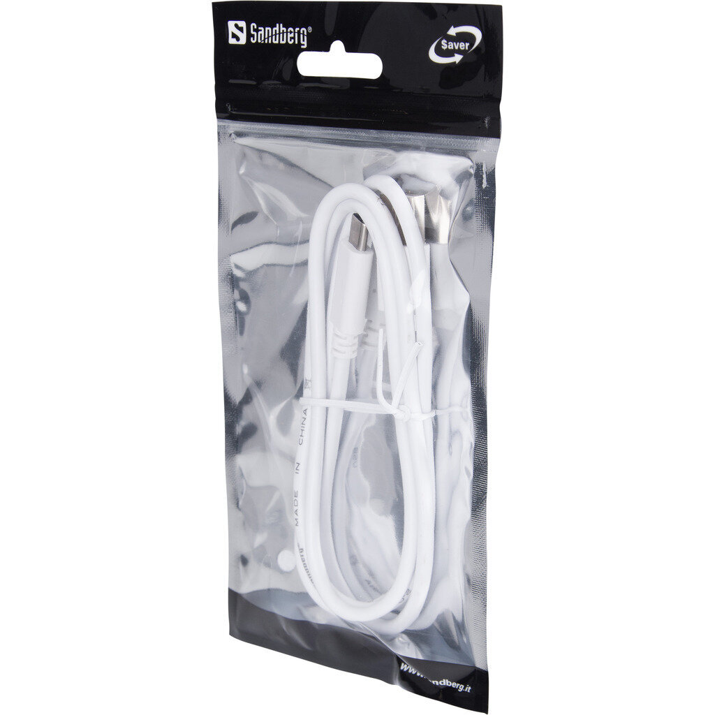 Sandberg 336-15 USB 2.0 A Male - Type C Male, 1m цена и информация | Kabeliai ir laidai | pigu.lt