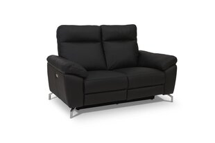 Sofa FurnHouse Selesta 2, natūrali oda, juoda цена и информация | Диваны | pigu.lt