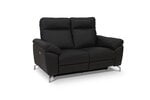 Sofa FurnHouse Selesta 2, natūrali oda, juoda