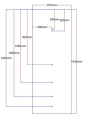 Dušo kabinos galinis stiklas 575x1545 juodas II 5.20. цена и информация | Душевые кабины | pigu.lt