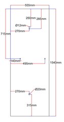 Dušo kabinos galinis stiklas 555x1540 juodas цена и информация | Душевые кабины | pigu.lt