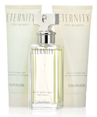 Rinkinys Calvin Klein Eternity: kvapusis vanduo EDP moterims 50 ml + kūno losjonas moterims 100 ml + dušo želė moterims 100 ml цена и информация | Женские духи | pigu.lt