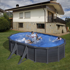 Ovalus karkasinis baseinas Gre Granada su smėlio filtru, 610x375x132 cm kaina ir informacija | Baseinai | pigu.lt