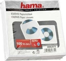 Hama CD-ROM Paper Sleeves 100 white цена и информация | Виниловые пластинки, CD, DVD | pigu.lt