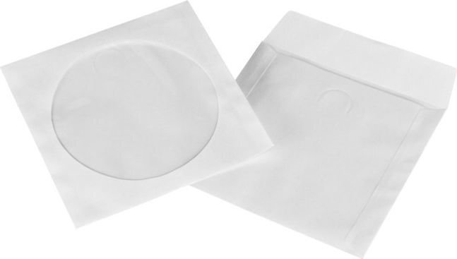 Hama CD-ROM Paper Sleeves 100 white kaina ir informacija | Vinilinės plokštelės, CD, DVD | pigu.lt