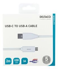 Deltaco USBC-1011M, USB C, USB A, 2m kaina ir informacija | Laidai telefonams | pigu.lt