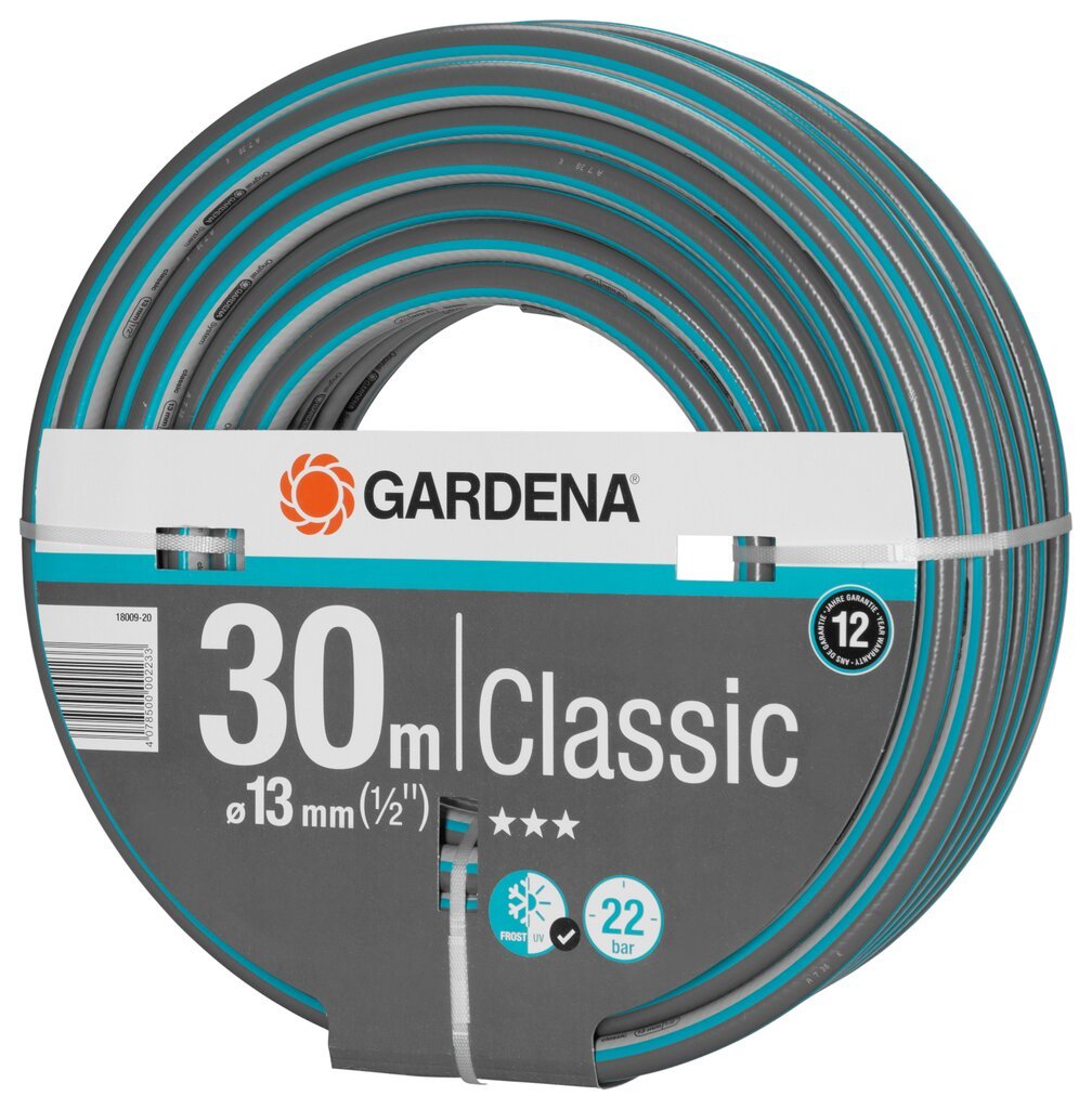 Gardena Classic laistymo žarna, 30m 13mm 1/2" цена и информация | Laistymo įranga, purkštuvai | pigu.lt