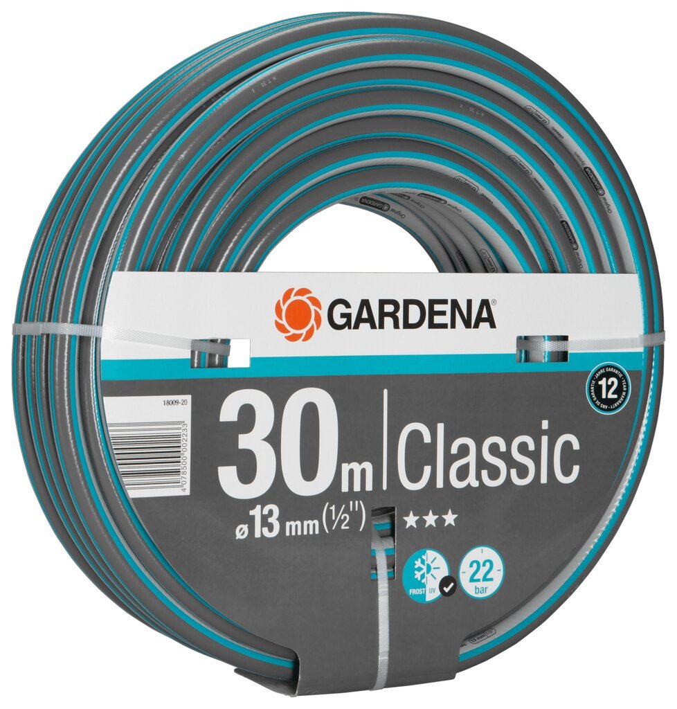 Gardena Classic laistymo žarna, 30m 13mm 1/2" цена и информация | Laistymo įranga, purkštuvai | pigu.lt