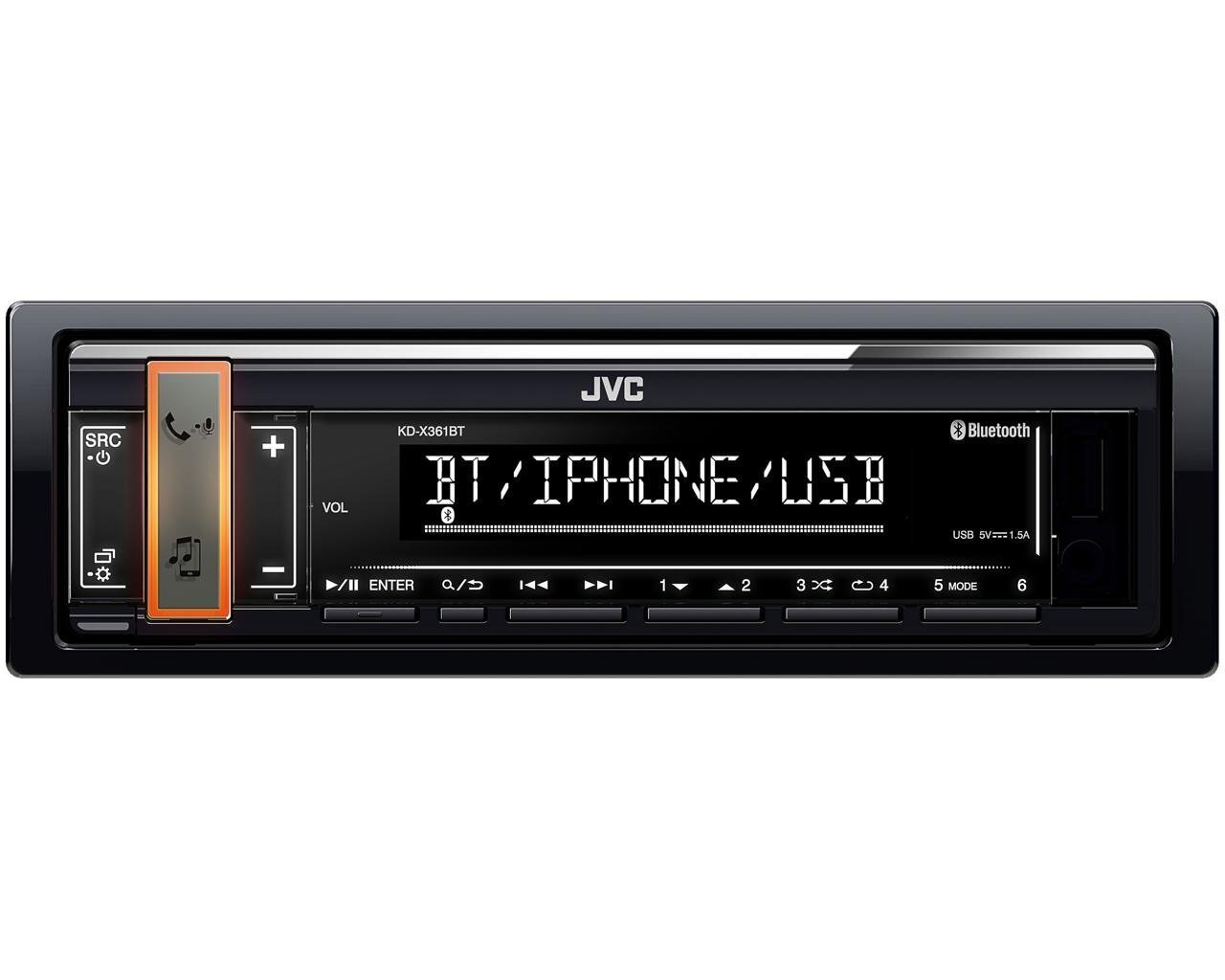 JVC KD-X361BT Автомагнитола Bluetooth / FLAC / Android / USB / AUX / RADIO  / RDS / 4 X 50W Черная цена | pigu.lt