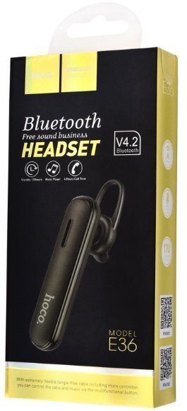 HOCO Premium E36 Bluetooth 4.2 Laisvų rankų įranga, Juoda kaina ir informacija | Laisvų rankų įranga | pigu.lt