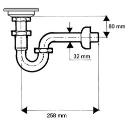 Žalvarinis chromuotas sifonas, vamzdinis McAlpine MC200255CB, 32 mm kaina ir informacija | Sifonai | pigu.lt