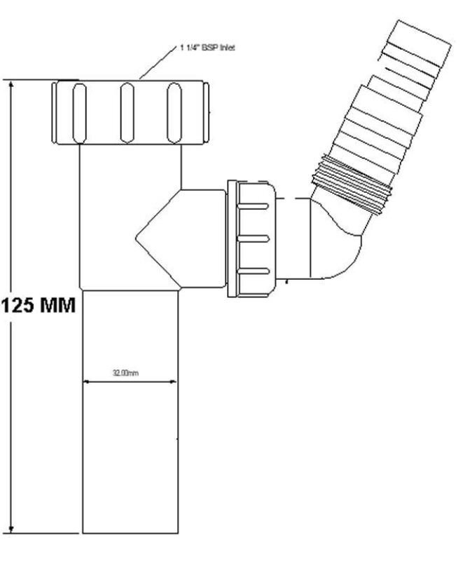 Žalvarinis chromuotas sifono vamzdelis skalb./indapl., McAlpine MCRS, 32 mm kaina ir informacija | Sifonai | pigu.lt