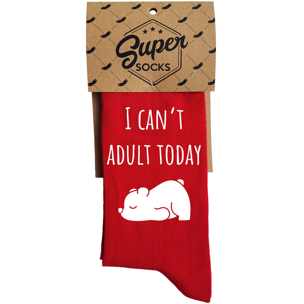 Kojinės "I can't adult today" kaina ir informacija | Originalios kojinės | pigu.lt