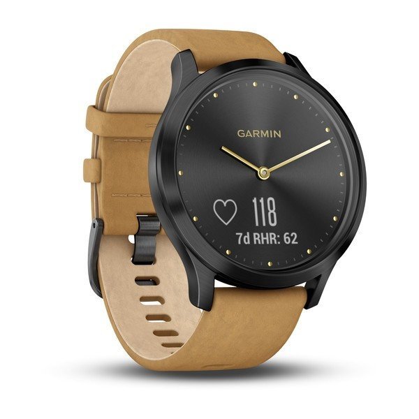 Garmin vívomove® HR Premium Onyx Black/Tan Suede kaina ir informacija | Išmanieji laikrodžiai (smartwatch) | pigu.lt