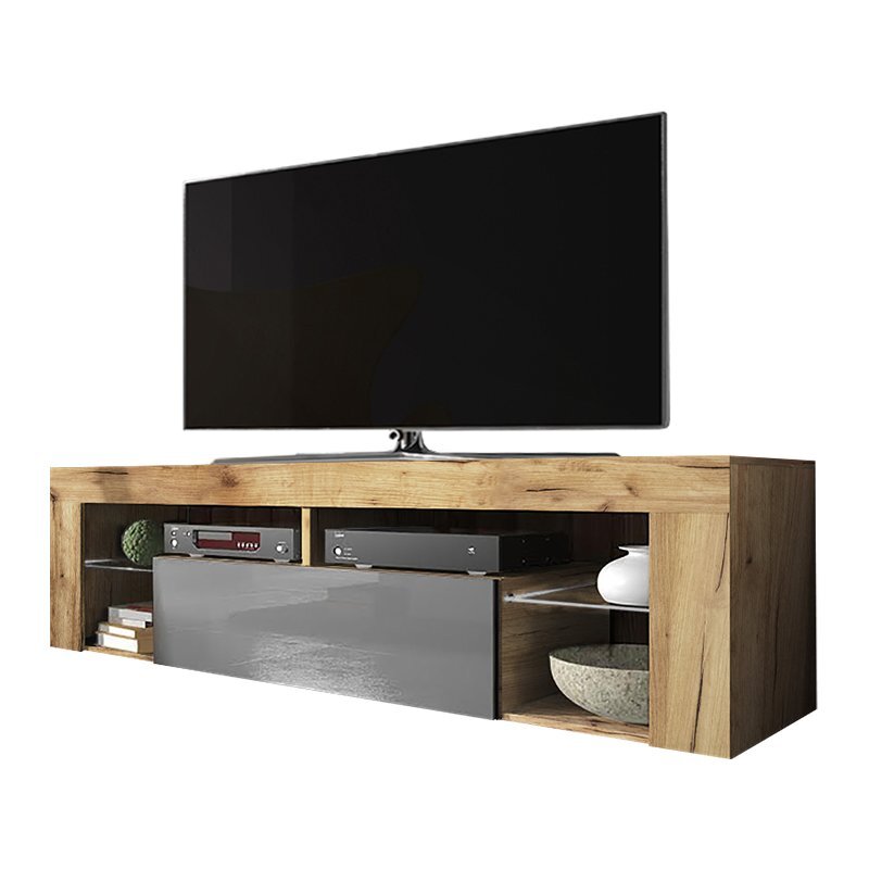 TV staliukas Bianko, rudas/pilkas kaina ir informacija | TV staliukai | pigu.lt