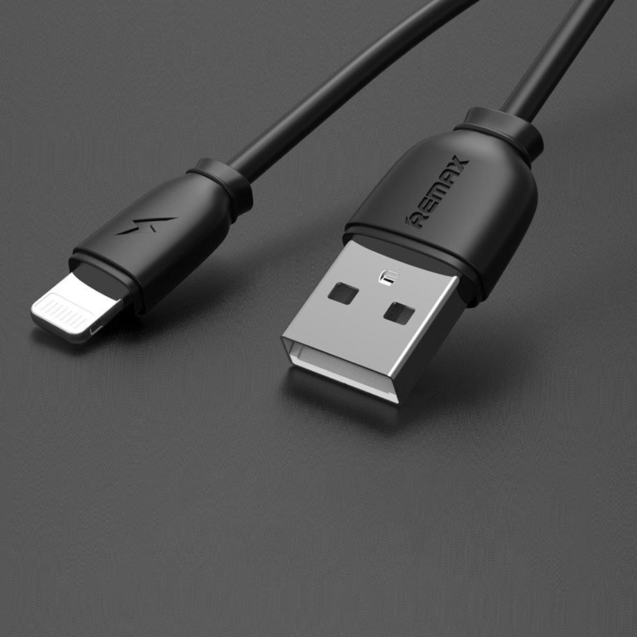 USB kabelis Remax RC-134i Lightning 2.1A juodas 1.0m цена и информация | Laidai telefonams | pigu.lt