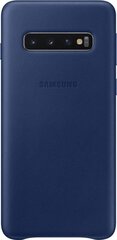 Samsung dėklas skirtas Samsung Galaxy S10, nugarėlė, odinė, Mėlyna kaina ir informacija | Telefono dėklai | pigu.lt