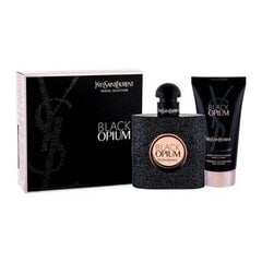 Набор Yves Saint Laurent Black Opium: EDP ​​для женщин 50 мл + помада, 3,2 г + косметичка цена и информация | Женские духи | pigu.lt