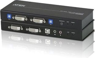 Дистрибьютор Aten CE604-AT-, USB Dual/DVI KVM цена и информация | Адаптеры, USB-разветвители | pigu.lt