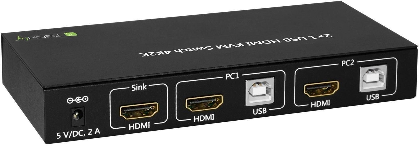 KVM jungiklis Techly HDMI / USB 2x1 su garsu 4K * 30 Hz kaina ir informacija | Komutatoriai (Switch) | pigu.lt