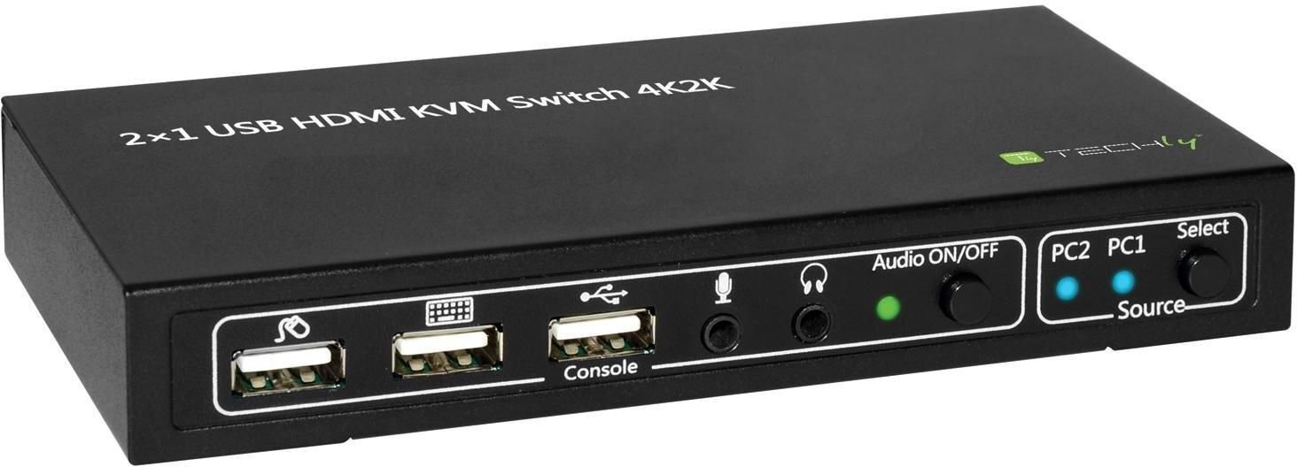 KVM jungiklis Techly HDMI / USB 2x1 su garsu 4K * 30 Hz kaina ir informacija | Komutatoriai (Switch) | pigu.lt