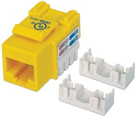 Модуль Keystone Intellinet RJ45 UTP Cat6 , желтый цена и информация | Кабели и провода | pigu.lt