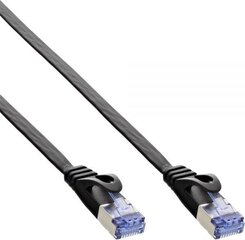 InLine Patchcord Płaski U/FTP, Cat.6A, czarny 5m (71805S) kaina ir informacija | Kabeliai ir laidai | pigu.lt