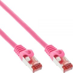 InLine Patchcord S/FTP, PiMF, Cat.6, PVC, różowy 0.25m (76422M) kaina ir informacija | Kabeliai ir laidai | pigu.lt