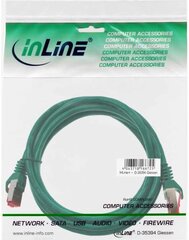 InLine Patchcord S/FTP, PiMF, Cat.6, 250MHz, PVC, CCA, zielony 0.3m (76133G) kaina ir informacija | Kabeliai ir laidai | pigu.lt