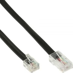 InLine Modularny kabel RJ45 do RJ11, 6R4C, czarny, 6m (18866) цена и информация | Кабели и провода | pigu.lt