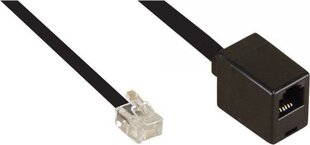 InLine Modularny kabel RJ12, 6P6C, męski-żeński, czarny, 2m (18832) kaina ir informacija | Kabeliai ir laidai | pigu.lt