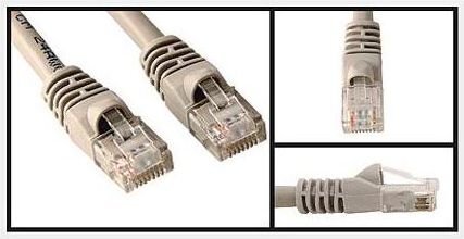 Patchcord Cat.5e 50 m nieekranowany, szary kaina ir informacija | Kabeliai ir laidai | pigu.lt