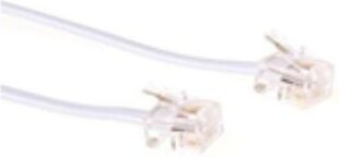 MicroConnect Kabel telefoniczny RJ11, 6P/4C, 1m (MPK181W) kaina ir informacija | Kabeliai ir laidai | pigu.lt