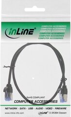 InLine InLine slim okrągły kabel sieciowy Patch U/FTP Cat,6A - czarny - 0,3m kaina ir informacija | Kabeliai ir laidai | pigu.lt
