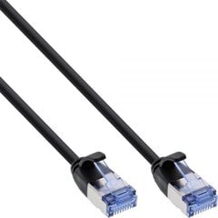 InLine InLine slim okrągły kabel sieciowy Patch U/FTP Cat,6A - czarny - 0,25m цена и информация | Кабели и провода | pigu.lt