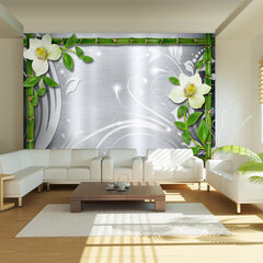Fototapetas - Bamboo and two orchids kaina ir informacija | Fototapetai | pigu.lt