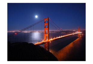 Fototapetas - Golden Gate Bridge at night цена и информация | Фотообои | pigu.lt