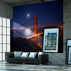 Fototapetas - Golden Gate Bridge at night цена и информация | Фотообои | pigu.lt