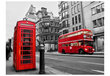 Fototapetas - Red bus and phone box in London kaina ir informacija | Fototapetai | pigu.lt