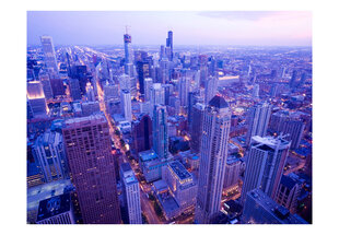 Fototapetas - Timid lights at dusk in Chicago kaina ir informacija | Fototapetai | pigu.lt